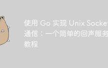 使用 Go 实现 Unix Socket 通信：一个简单的回声服务器教程