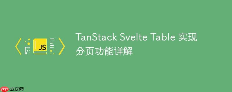 TanStack Svelte Table 实现分页功能详解
