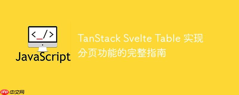 TanStack Svelte Table 实现分页功能的完整指南