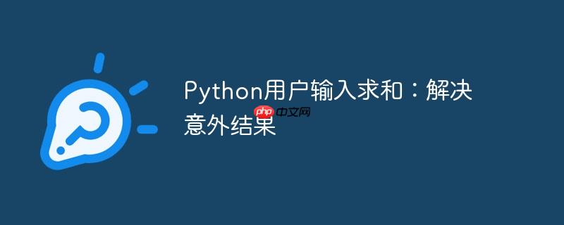 Python用户输入求和：解决意外结果