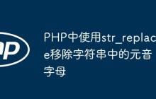 PHP中使用str_replace移除字符串中的元音字母