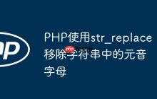 PHP使用str_replace移除字符串中的元音字母