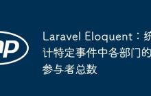 Laravel Eloquent：统计特定事件中各部门的参与者总数