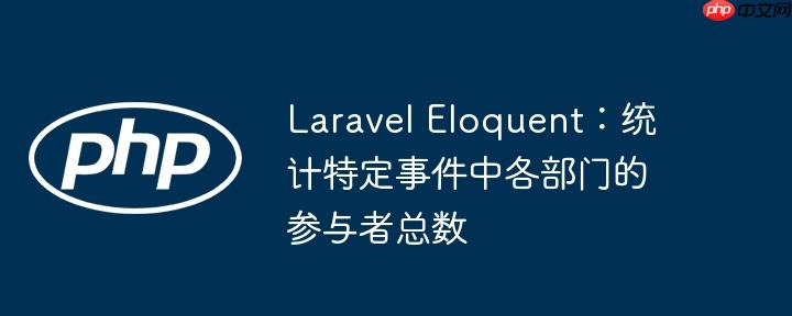 laravel eloquent:统计特定事件中各部门的参与者总数