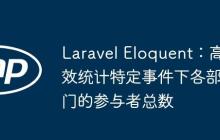 Laravel Eloquent：高效统计特定事件下各部门的参与者总数