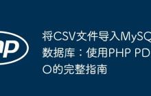 将CSV文件导入MySQL数据库：使用PHP PDO的完整指南