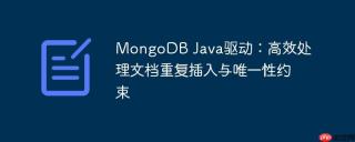 MongoDB Java驱动：高效处理文档重复插入与唯一性约束