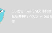 Go语言：从PEM文件加载RSA私钥并执行PKCS1v15签名操作