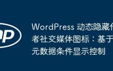 WordPress 动态隐藏作者社交媒体图标：基于元数据条件显示控制