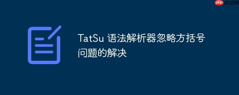 tatsu 语法解析器忽略方括号问题的解决