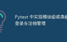 Pytest 中实现模块级或类级登录与注销管理