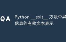 Python __exit__ 方法中异常信息的有效文本表示