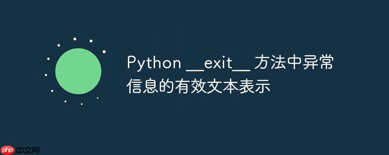 Python __exit__ 方法中异常信息的有效文本表示-小浪学习网