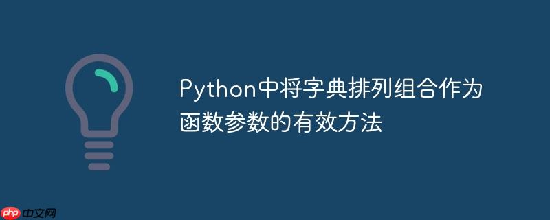 Python中将字典排列组合作为函数参数的有效方法
