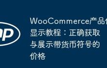 WooCommerce产品价格显示教程：正确获取与展示带货币符号的价格