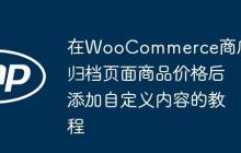 在WooCommerce商店和归档页面商品价格后添加自定义内容的教程