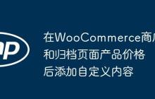 在WooCommerce商店和归档页面产品价格后添加自定义内容