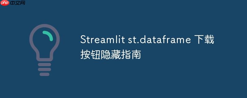 Streamlit st.dataframe 下载按钮隐藏指南