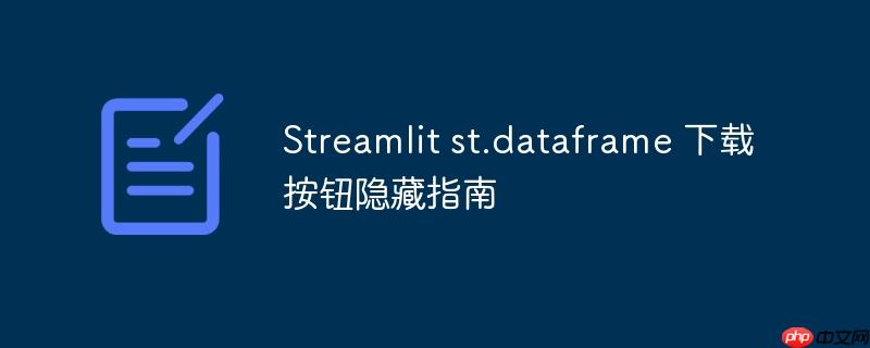 Streamlit st.dataframe 下载按钮隐藏指南
