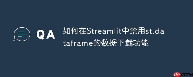 如何在Streamlit中禁用st.dataframe的数据下载功能
