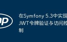在Symfony 5.3中实现JWT令牌验证与访问控制