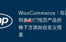 WooCommerce：在商品列表和归档页产品价格下方添加自定义信息