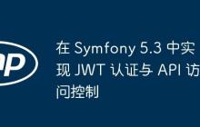 在 Symfony 5.3 中实现 JWT 认证与 API 访问控制