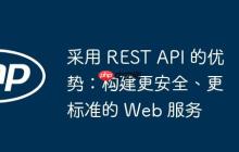 采用 REST API 的优势：构建更安全、更标准的 Web 服务