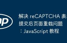 解决 reCAPTCHA 表单提交后页面重载问题：JavaScript 教程