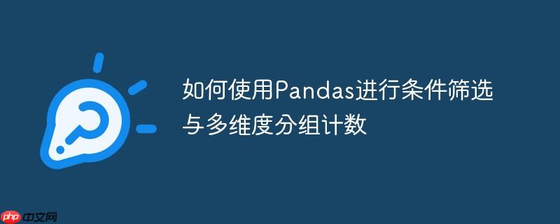 如何使用Pandas进行条件筛选与多维度分组计数

