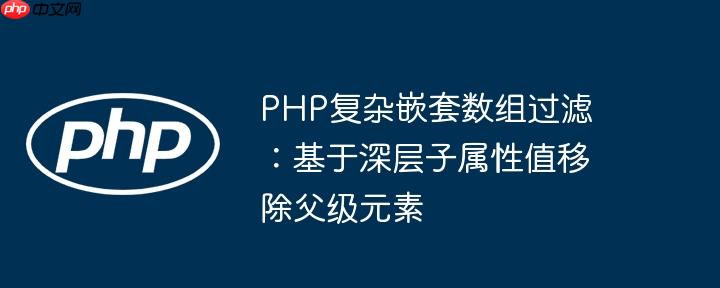 PHP复杂嵌套数组过滤:基于深层子属性值移除父级元素