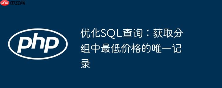 优化SQL查询：获取分组中最低价格的唯一记录
