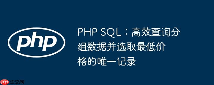 PHP SQL:高效查询分组数据并选取最低价格的唯一记录