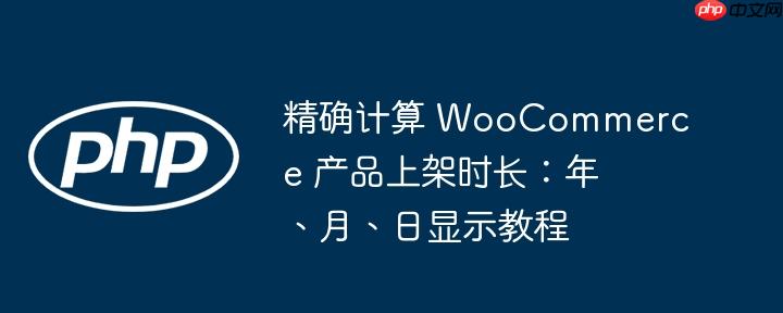 精确计算 WooCommerce 产品上架时长：年、月、日显示教程
