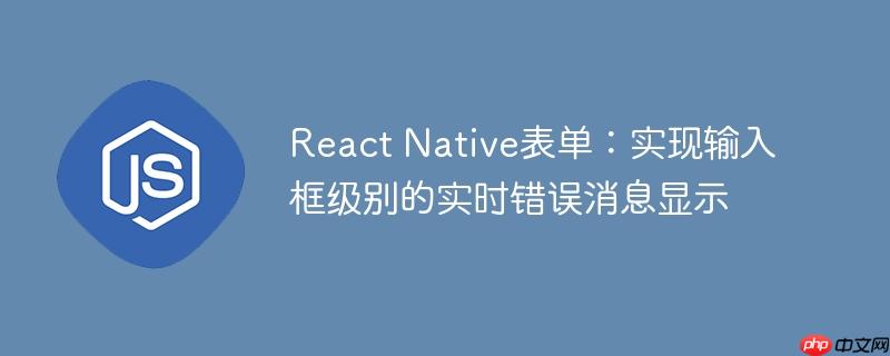 React Native表单：实现输入框级别的实时错误消息显示 react-native-gesture-handler