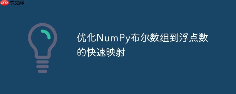 优化NumPy布尔数组到浮点数的快速映射
