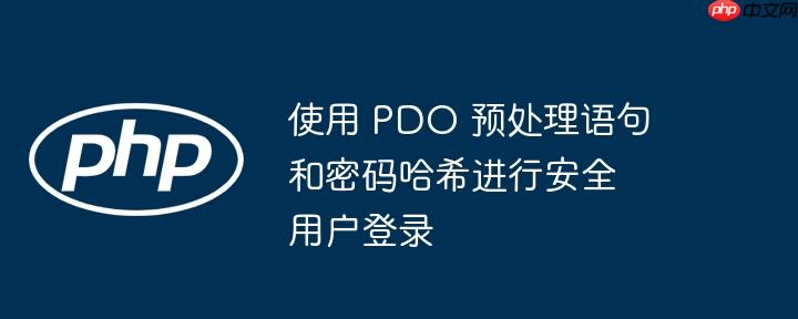 使用 PDO 预处理语句和密码哈希进行安全用户登录