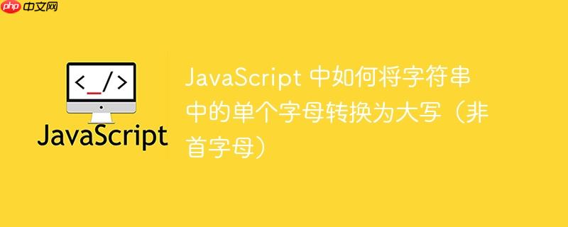 javascript 中如何将字符串中的单个字母转换为大写(非首字母)