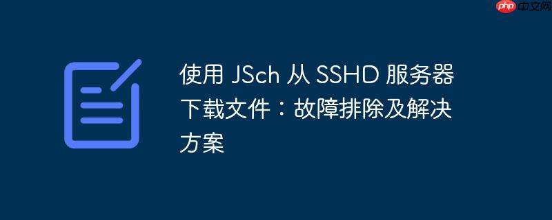 使用 JSch 从 SSHD 服务器下载文件：故障排除及解决方案