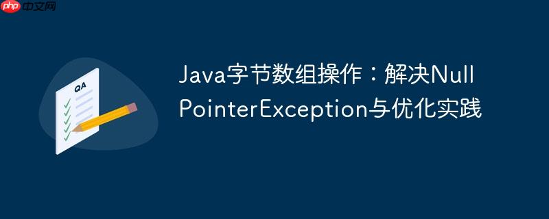 Java字节数组操作：解决NullPointerException与优化实践