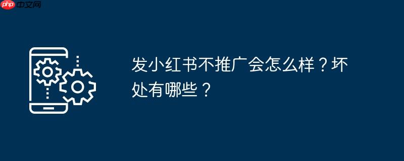 发小红书不推广会怎么样？坏处有哪些？