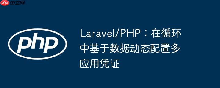 Laravel/PHP：在循环中基于数据动态配置多应用凭证
