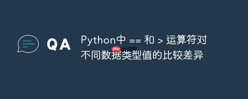 Python中 == 和 > 运算符对不同数据类型值的比较差异