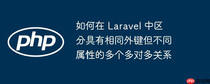如何在 Laravel 中区分具有相同外键但不同属性的多个多对多关系
