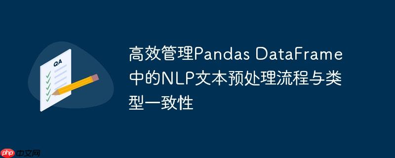 高效管理Pandas DataFrame中的NLP文本预处理流程与类型一致性
