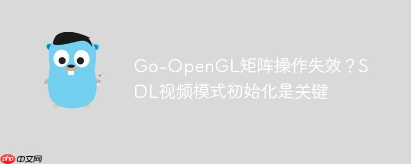 Go-OpenGL矩阵操作失效?SDL视频模式初始化是关键