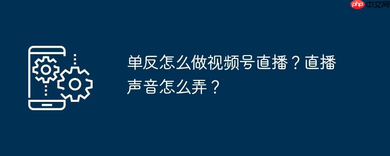 单反怎么做视频号直播？直播声音怎么弄？