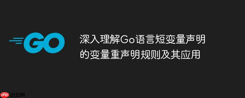 深入理解go语言短变量声明的变量重声明规则及其应用