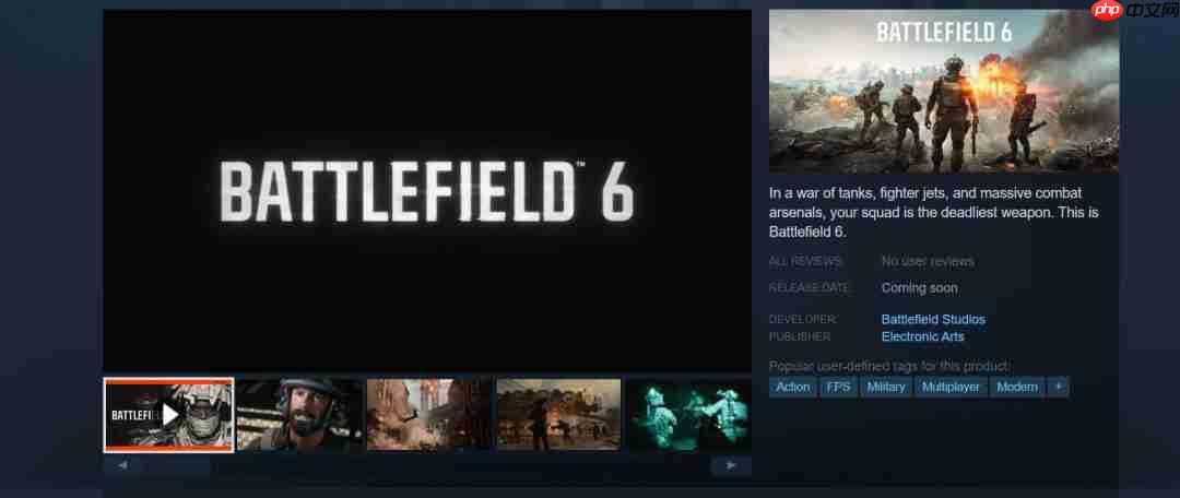 《战地6》愿望单超50万 将近6成是《战地2042》玩家