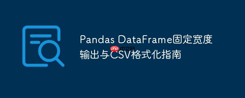 pandas dataframe固定宽度输出与csv格式化指南